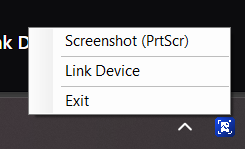 Tray menu with Link Device – add screenshot