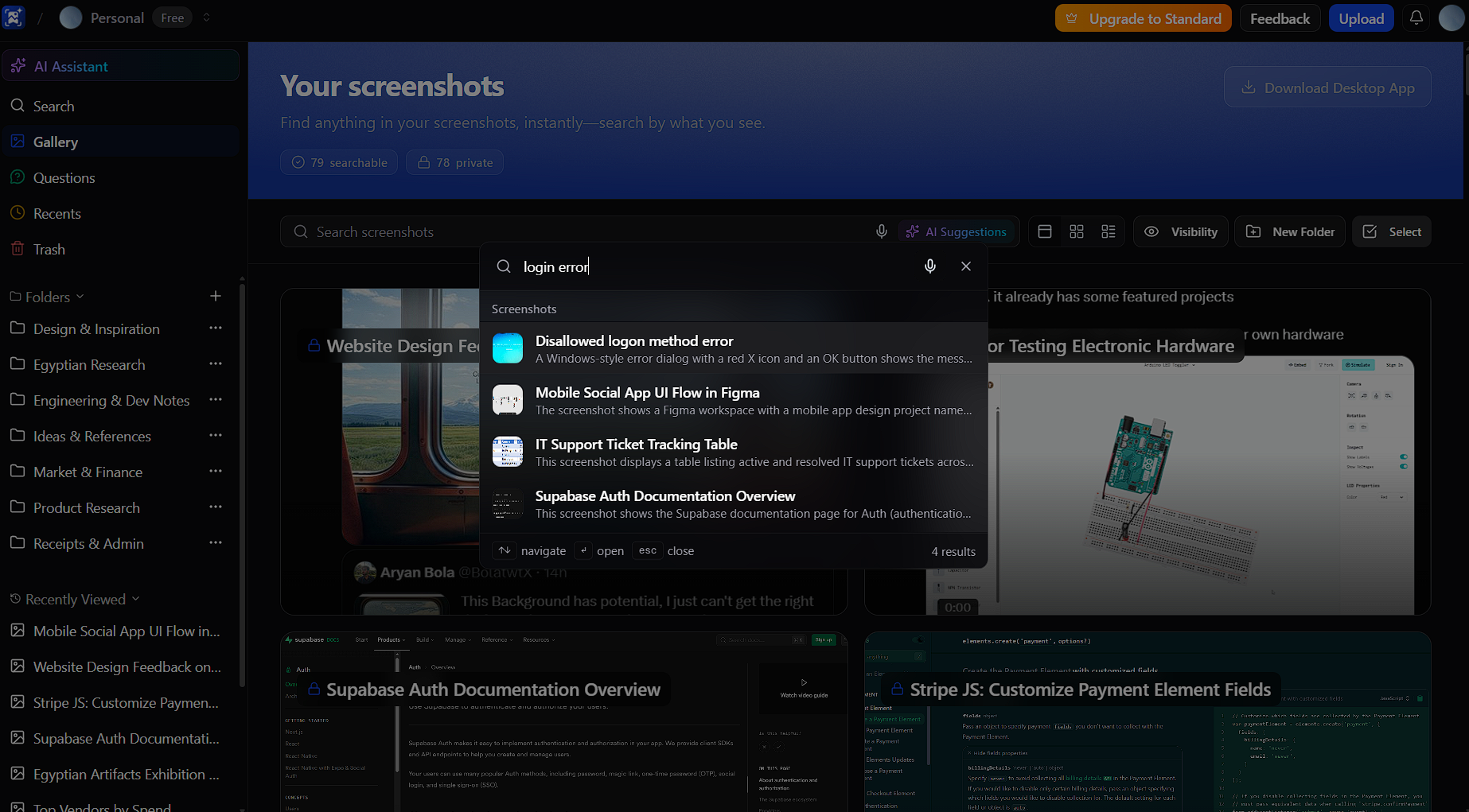 Search box and results – add screenshot